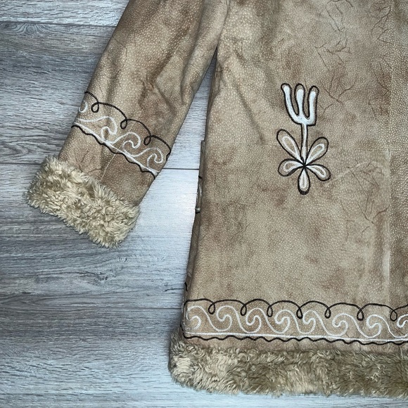 NWOT Penny Lane Shearling Hooded Leather Winter Coat Large - Picture 14 of 16